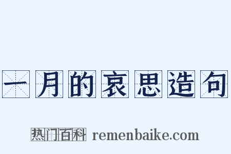 一月的哀思造句是什么意思的图片